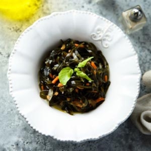 Seaweed and Onion Salad with Umeboshi Vinegar