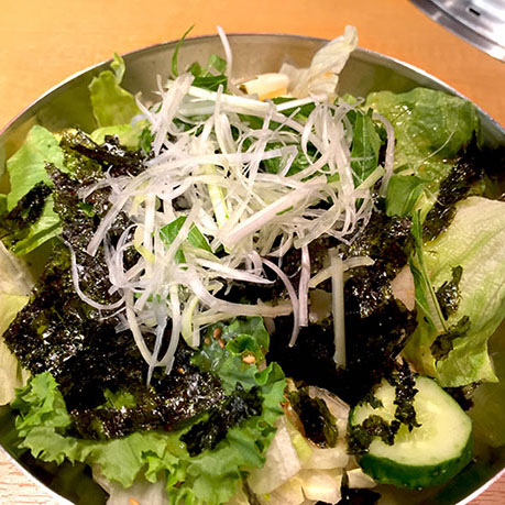 Delicious salad with nori