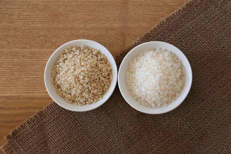 calorie and carbs of brown and white_rice